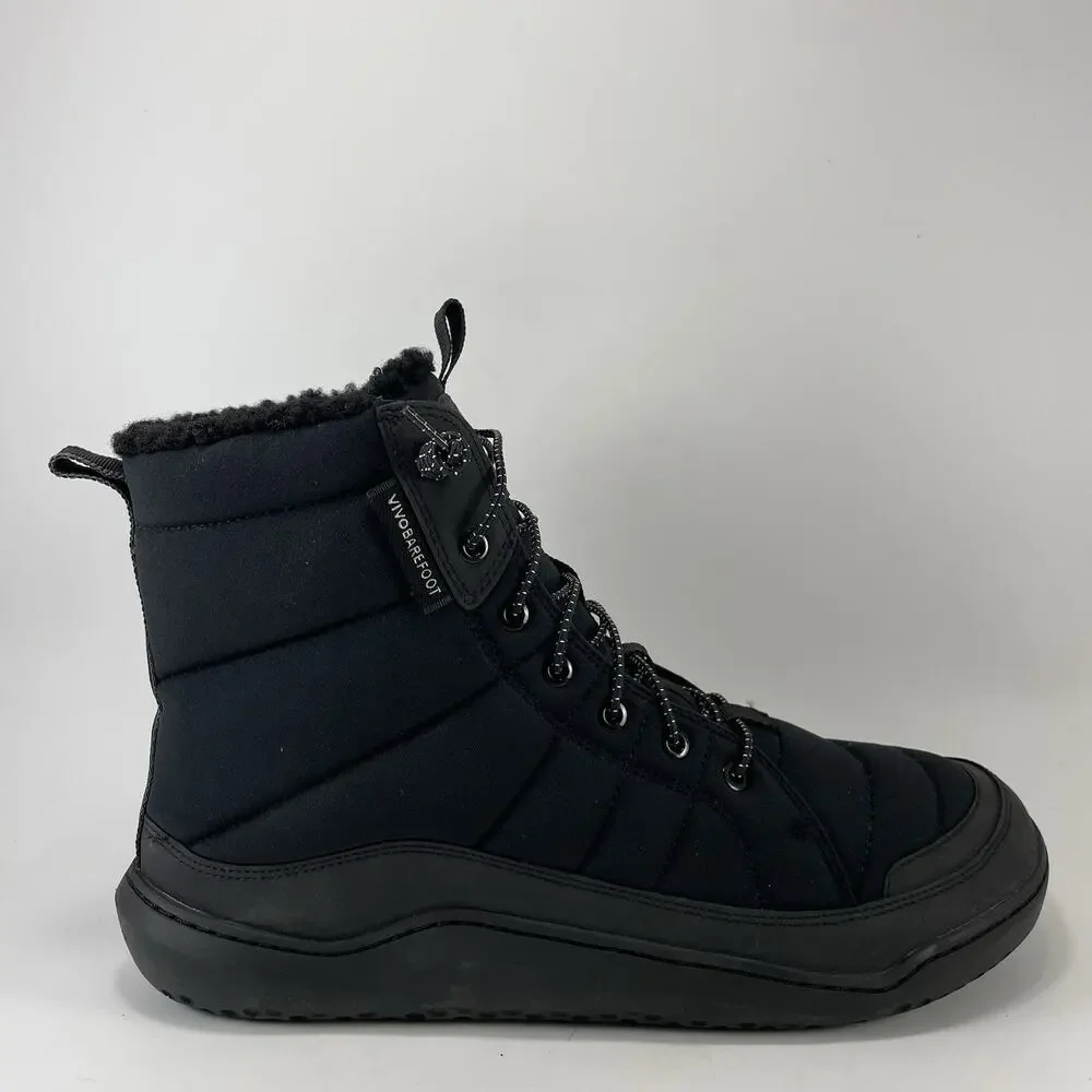 Vivobarefoot Scott Mens US 12 EU 45 Black Insulated Zero Drop Winter Boot